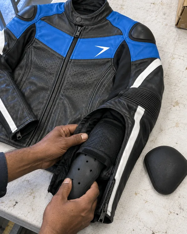 APEX sport riding jacket, close up