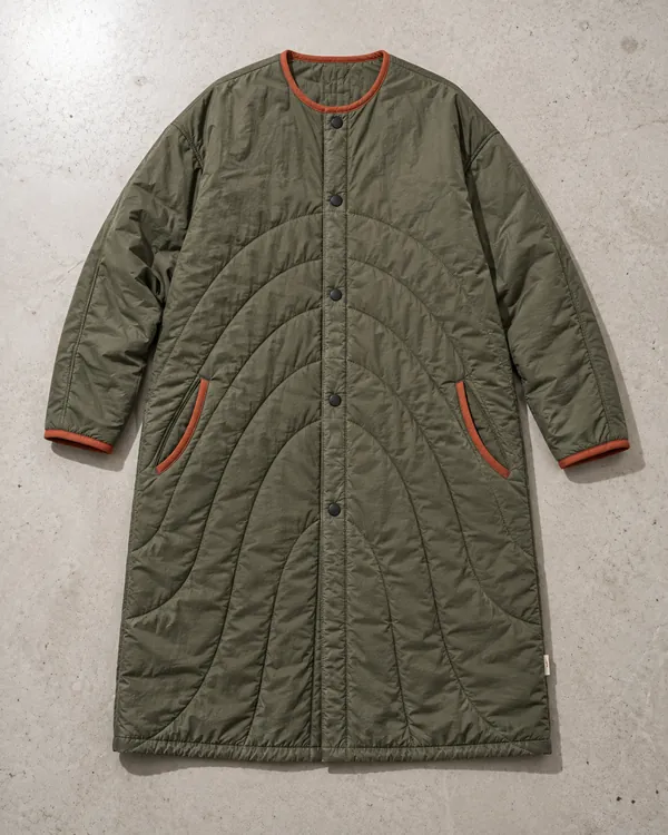 ARCH quilted liner coat in olive