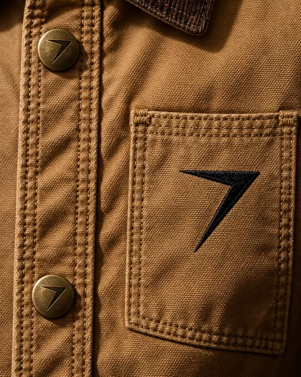 BEAM canvas work jacket, close up