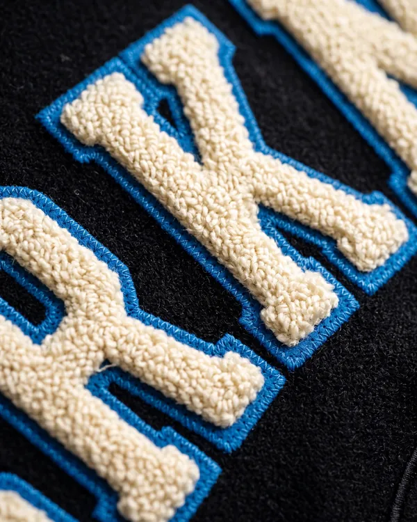 BOLT wool bomber jacket, close up