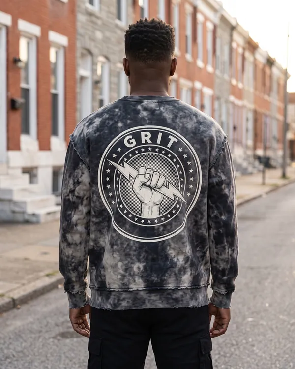 GRIT acid wash crewneck