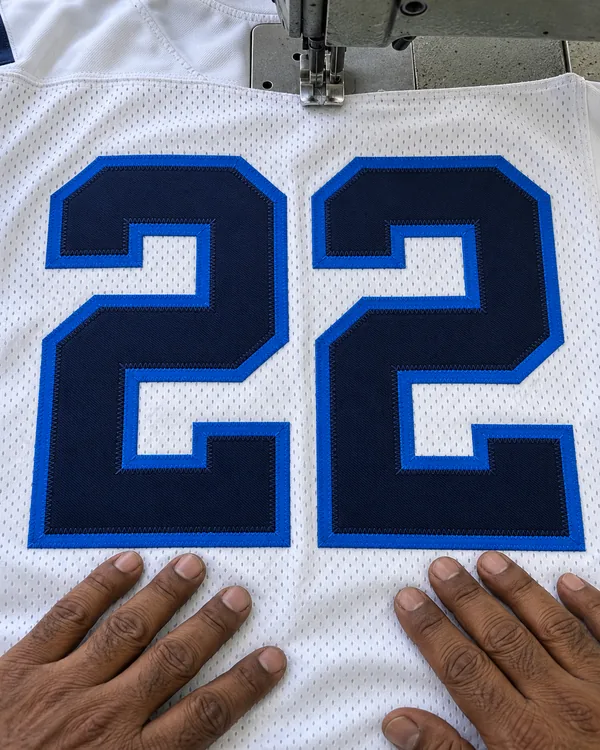 HASHMARK football game uniform, close up
