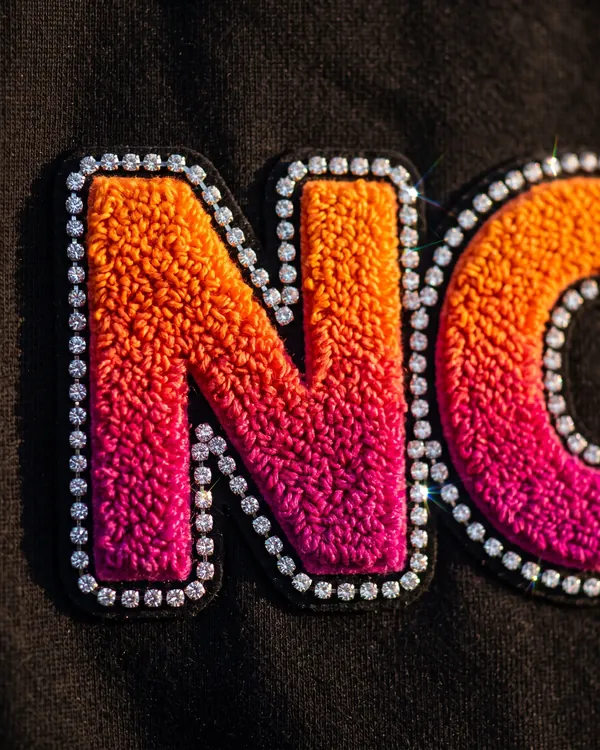 NOVA fleece hoodie and track pants, close up
