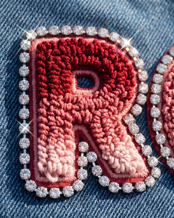 ROSE denim jacket and jeans, close up