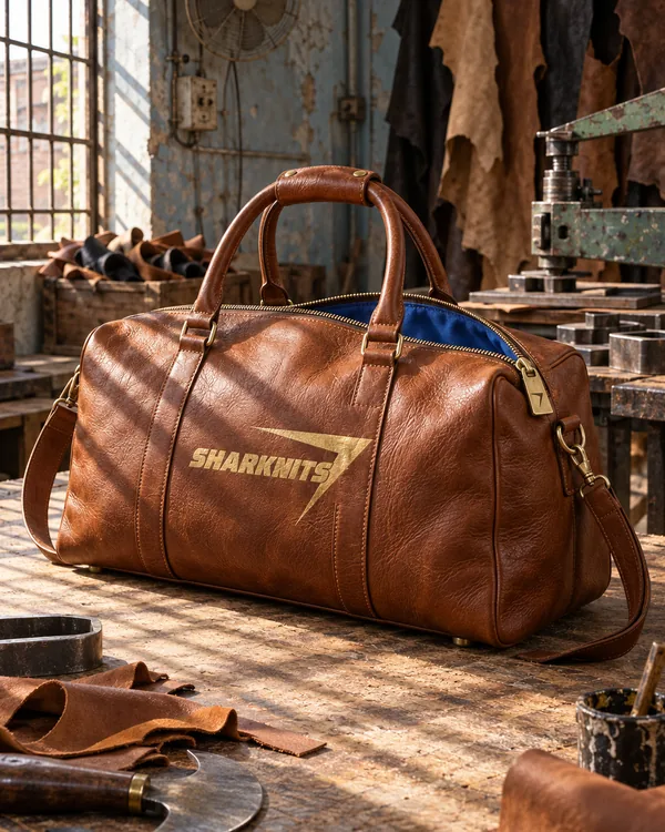 SADDLE leather weekender bag