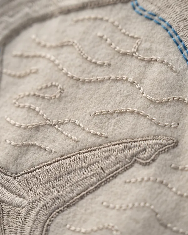 SHARK wool bomber jacket, close up
