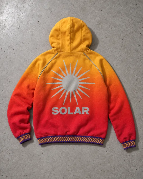 SOLAR hoodie with a sublimated gradient, back