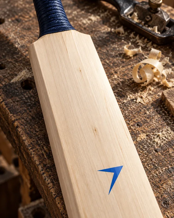 WILLOW cricket bat, close up