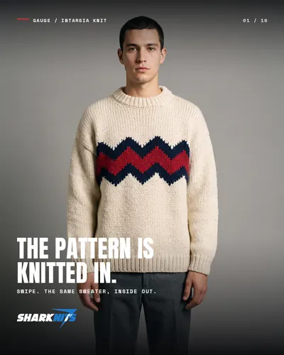 GAUGE intarsia sweater post