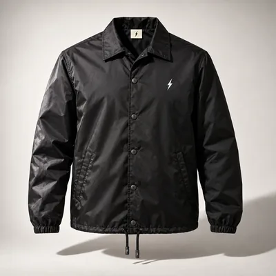 Black nylon coach jacket