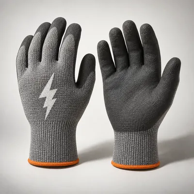 Gray cut-resistant work gloves with coated palms