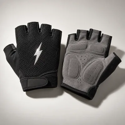 Black fingerless cycling gloves