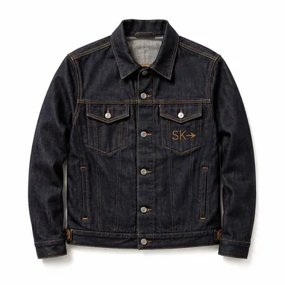 Dark denim trucker jacket