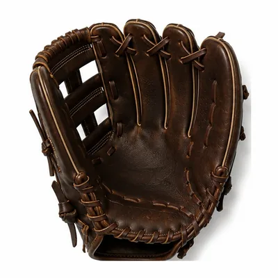 Brown leather fielding glove