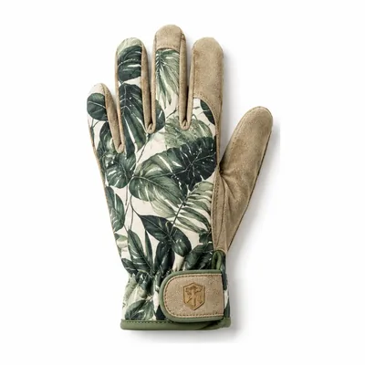 Leaf-print gardening glove