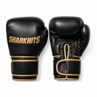 Black and gold Muay Thai gloves