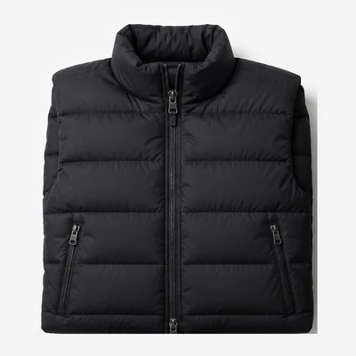 Black quilted puffer vest