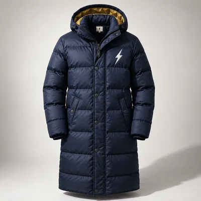 Navy knee-length sideline parka