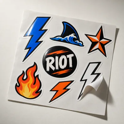 Sheet of die-cut vinyl stickers