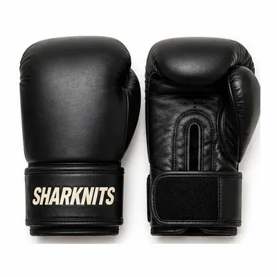 Black hook-and-loop training gloves